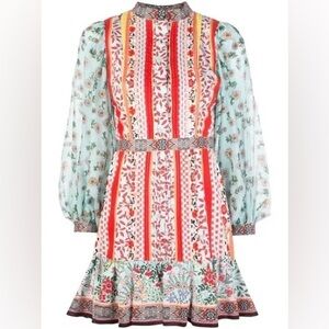 Alice + Olivia Raya Paloma Floral Puff Sleeve Dress size 2